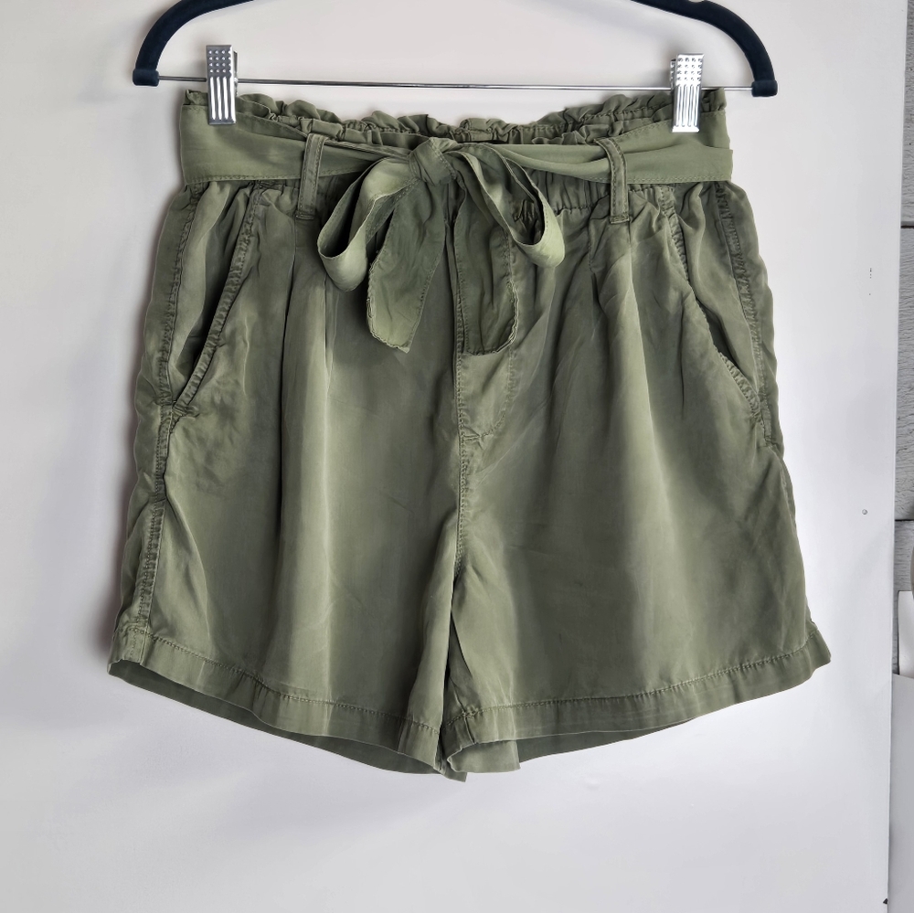 Sanctuary Tencel Paperbag Shorts Sz Small Green